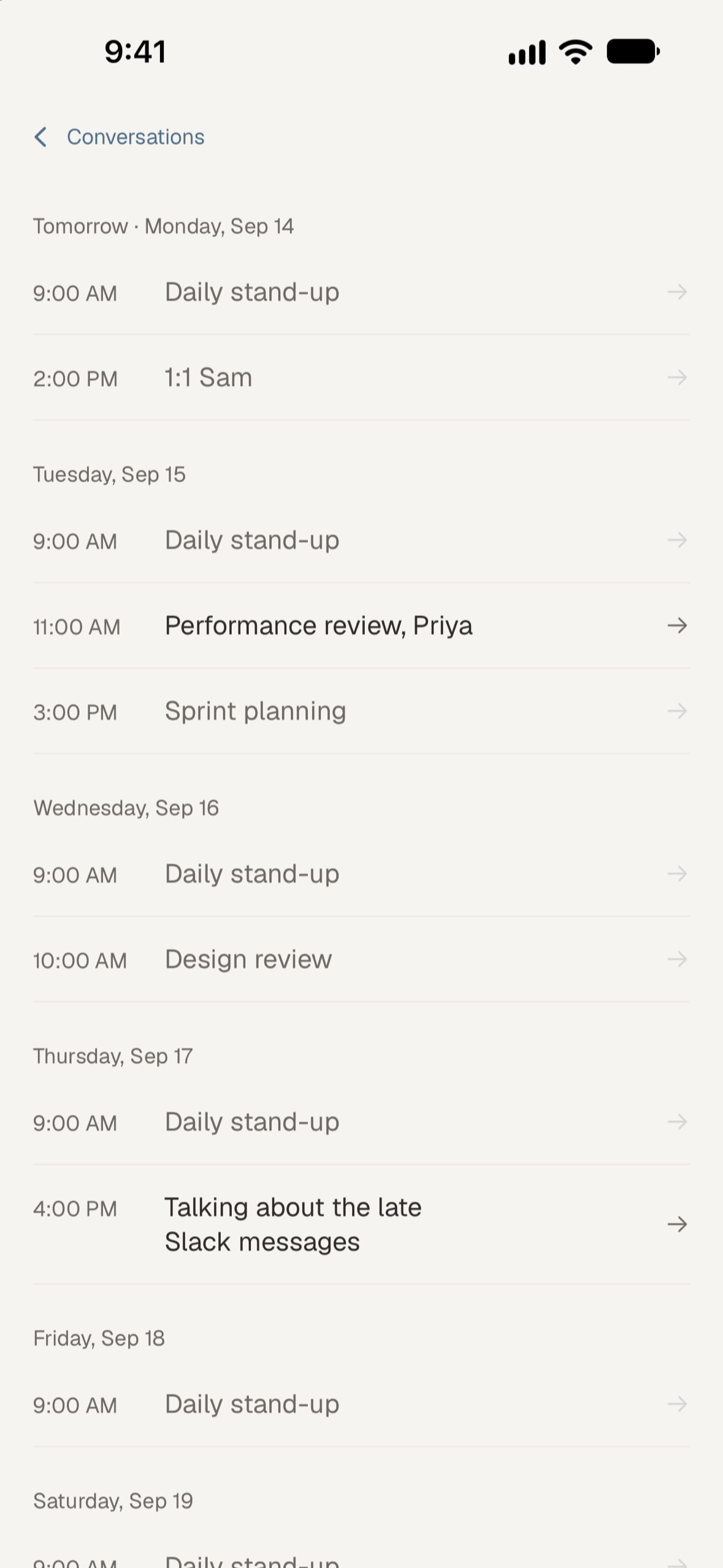 Unawkward calendar: Prepare for an upcoming conversation.