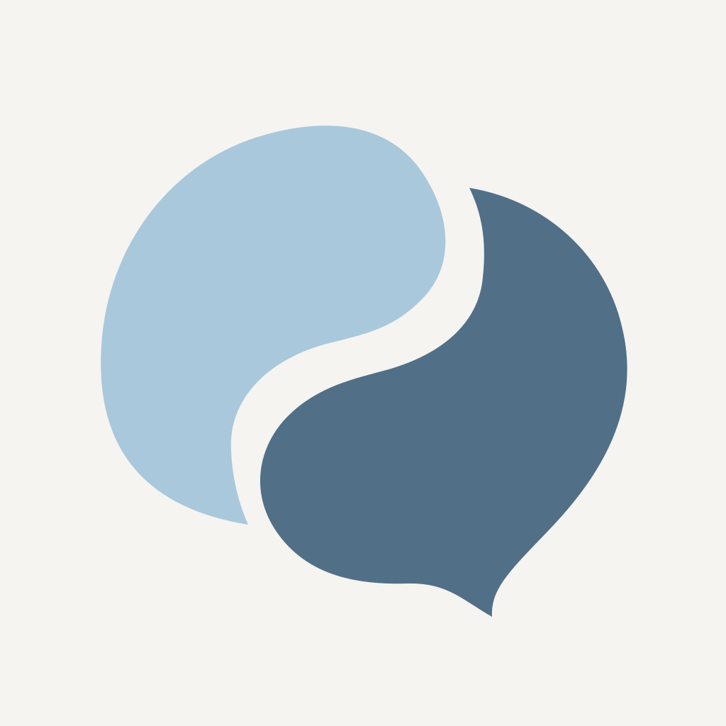 Unawkward’s two blue conversation bubbles on a paper background